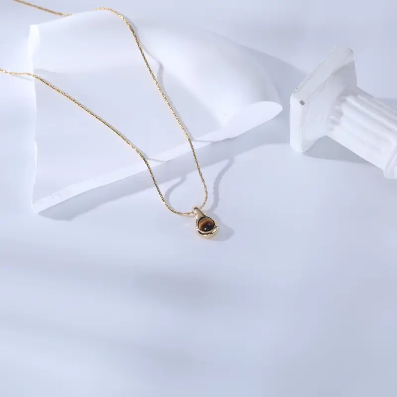 Vegetarian Tiger's Eye Stone Necklaces Unisex-2