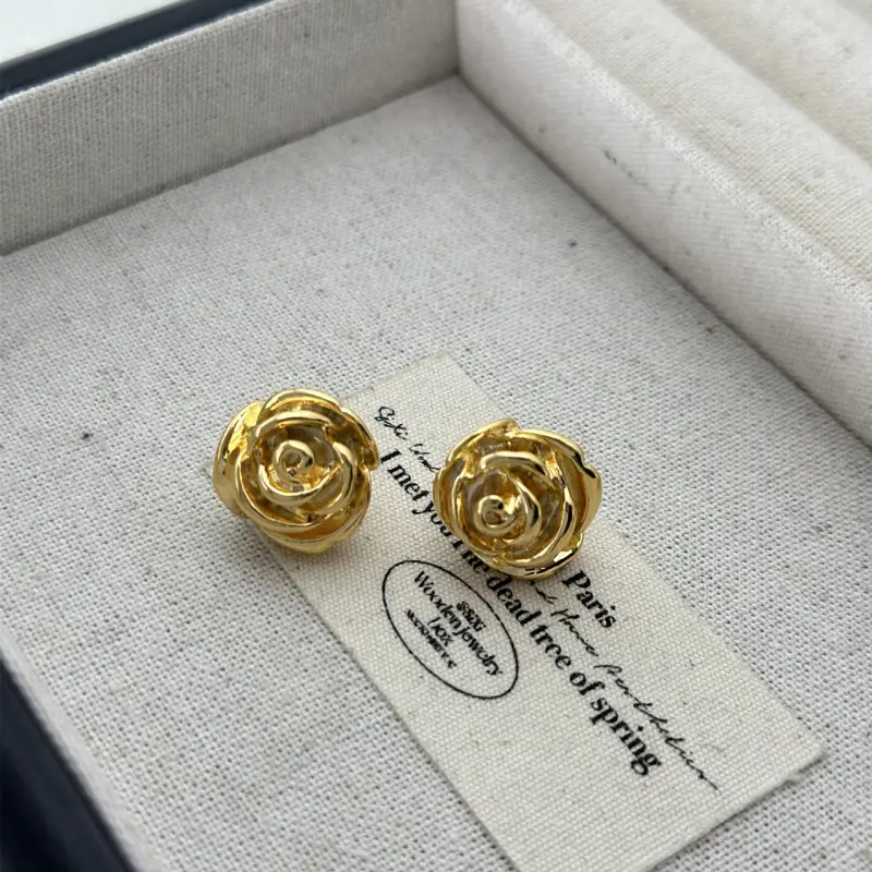 Vegetarian Alloy 925 Sterling Silver Needle Stud Earrings Women's-2