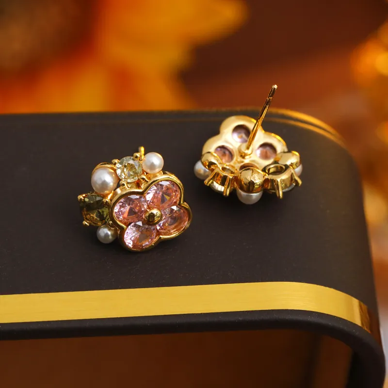 Vegetarian S925 Silver Stud Earrings Women's-3