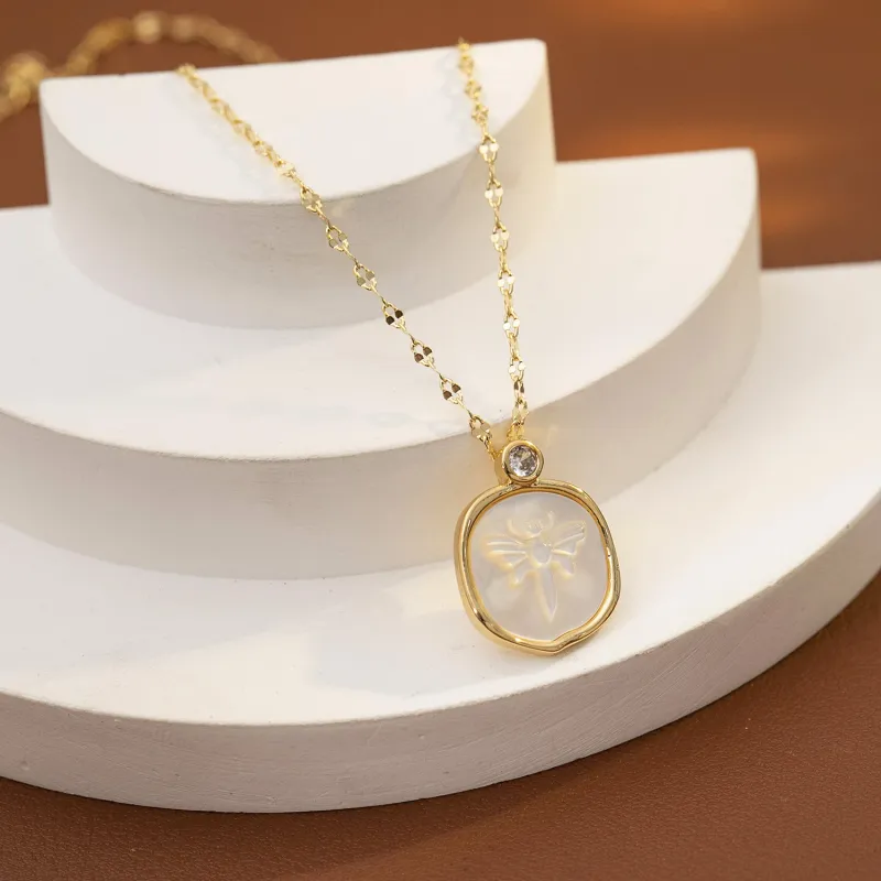 Vegetarian Mother Of Pearl Necklaces Women's-5