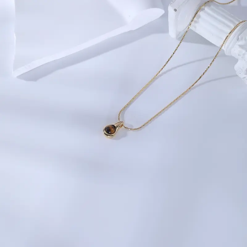 Vegetarian Tiger's Eye Stone Necklaces Unisex-3