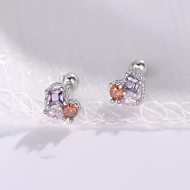 Vegetarian S999 Sterling Silver Stud Stud Earrings Unisex-2