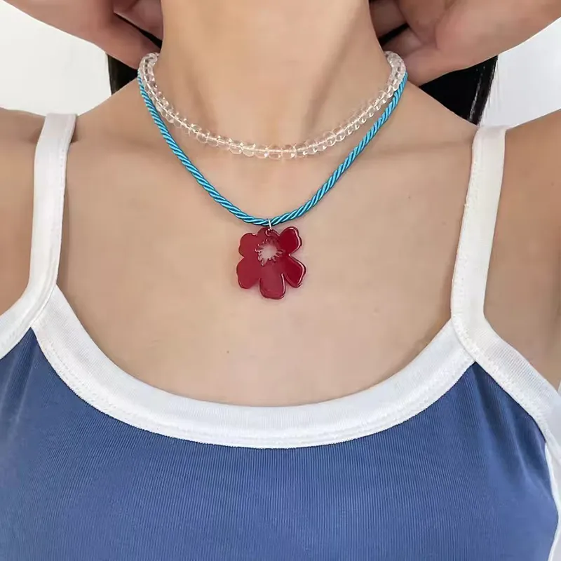 Vegetarian Acrylic Necklaces Women's-3
