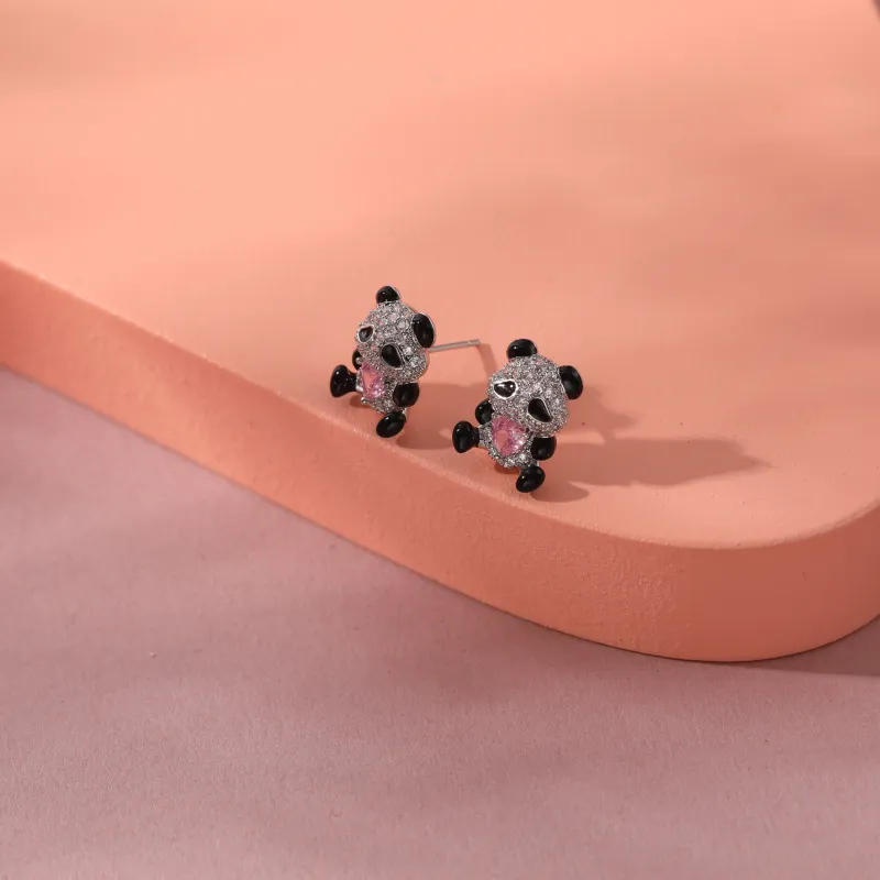 Vegetarian S925 Silver Stud Earrings Women's-4