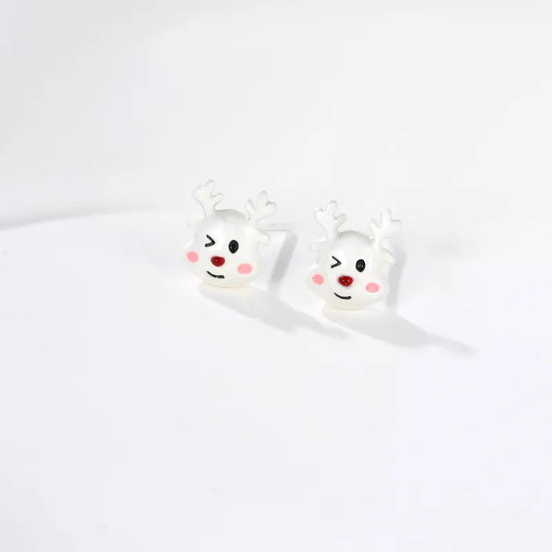 Vegetarian S925 Silver Stud Earrings Unisex-3