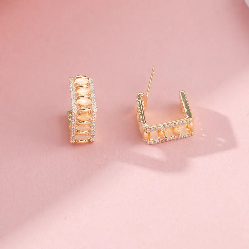 Vegetarian S925 Silver Stud Earrings Women's-2