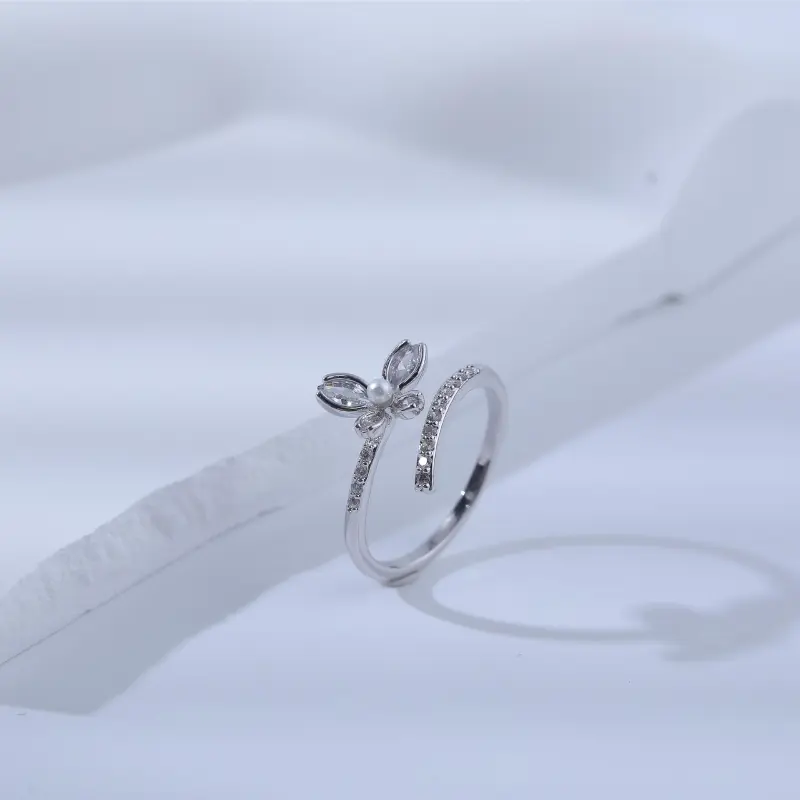 Vegetarian Zircon Copper Rings Unisex-4