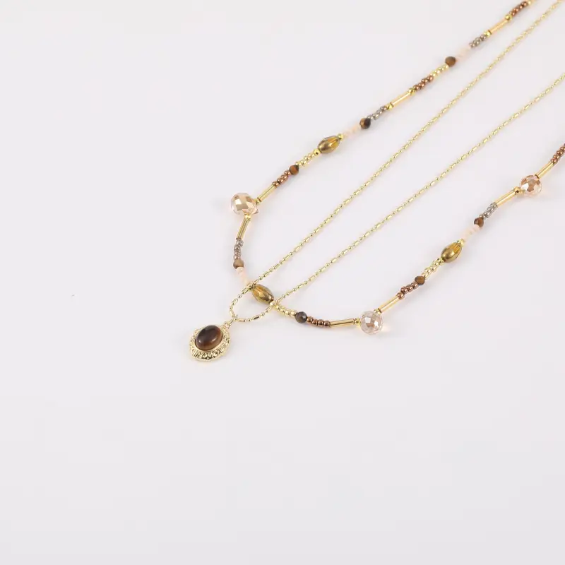 Vegetarian Tiger's Eye Stone Necklaces Unisex-1