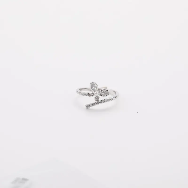 Vegetarian Zircon Copper Rings Unisex-1