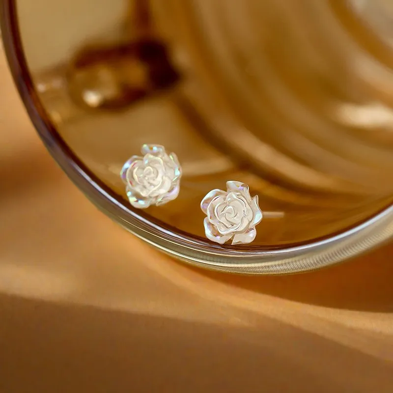 Vegetarian S925 Silver Stud Earrings Women's-1