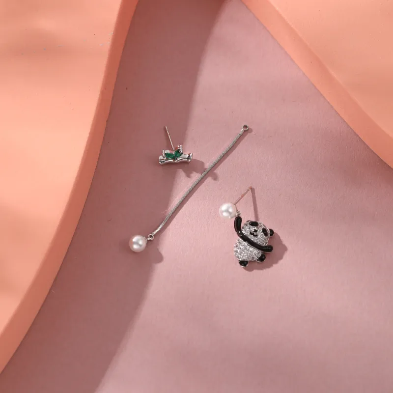 Vegetarian S925 Silver Stud Earrings Women's-3