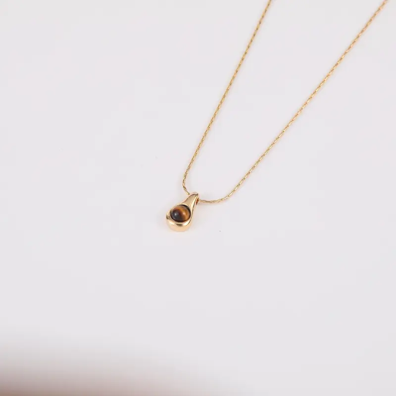 Vegetarian Tiger's Eye Stone Necklaces Unisex-1