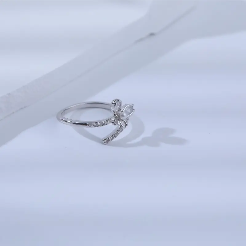 Vegetarian Zircon Copper Rings Unisex-3