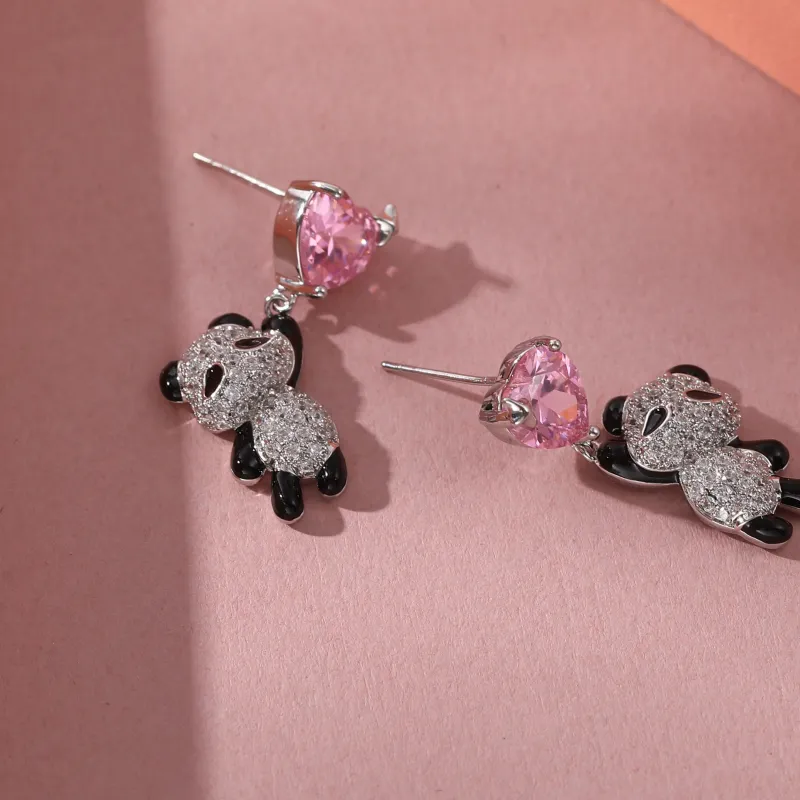 Vegetarian 925 Sterling Silver Stud Earrings Women's-4