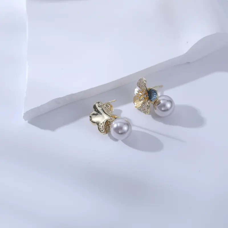Vegetarian S925 Silver Stud Earrings Women's-1