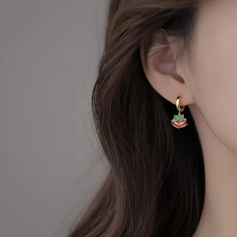 Vegetarian Oil Drip Copper Earrings Unisex-5