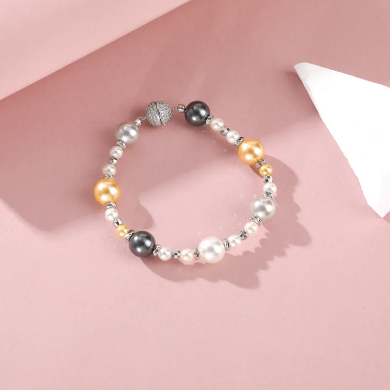 Vegetarian Faux Pearl Copper Bracelets Women's-3