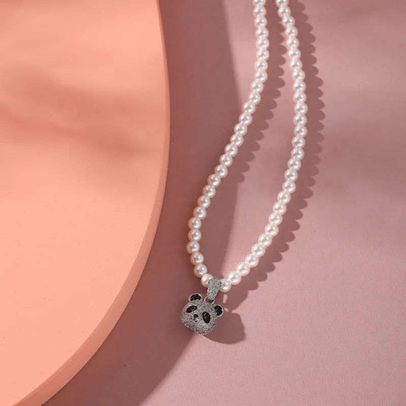Vegetarian Zircon Faux Pearl Necklaces Women's-2