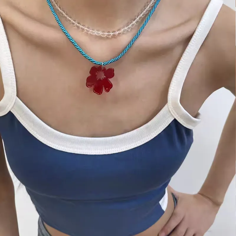 Vegetarian Acrylic Necklaces Women's-4