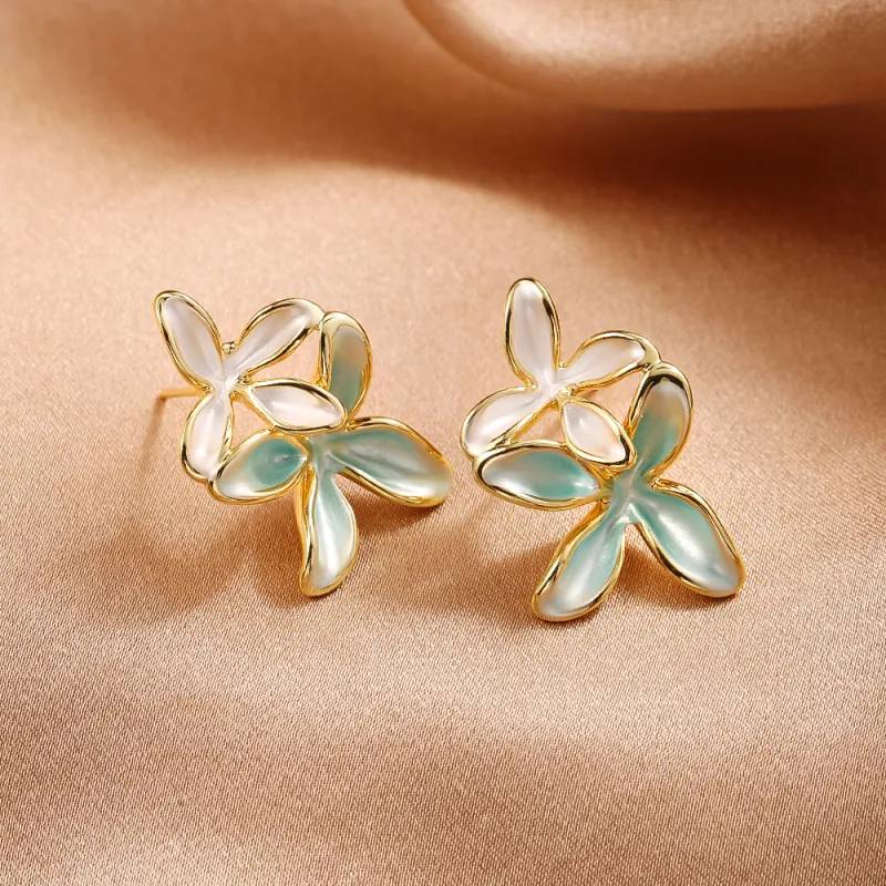 Vegetarian S925 Silver Stud Earrings Women's-1