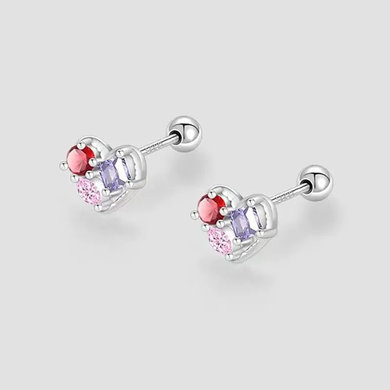 Vegetarian S999 Sterling Silver Stud Stud Earrings Unisex-3