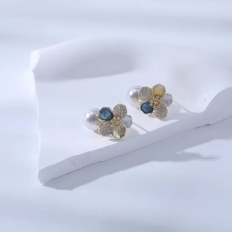 Vegetarian S925 Silver Stud Earrings Women's-2