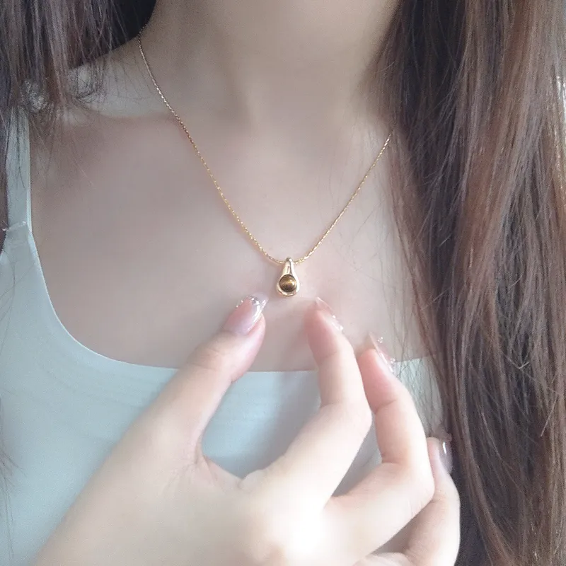 Vegetarian Tiger's Eye Stone Necklaces Unisex-5