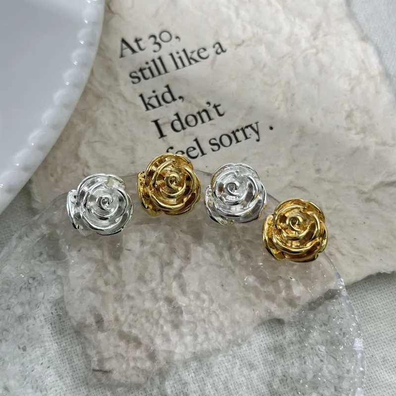 Vegetarian Alloy 925 Sterling Silver Needle Stud Earrings Women's-4