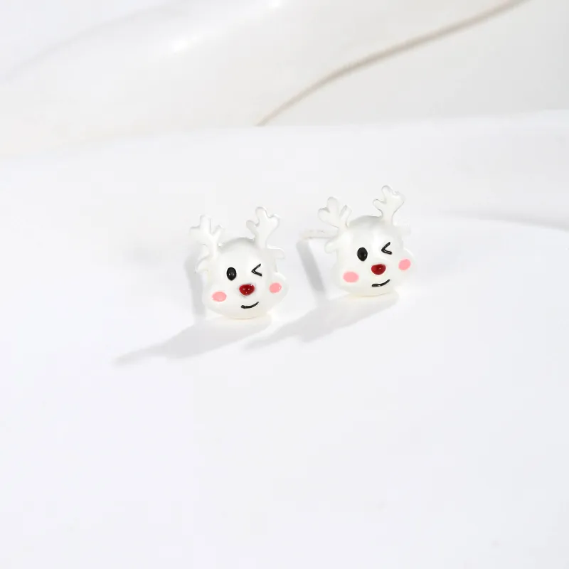 Vegetarian S925 Silver Stud Earrings Unisex-2