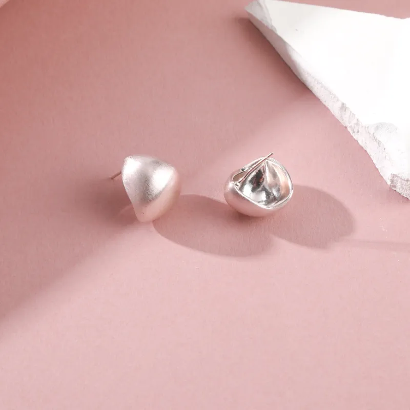 Vegetarian S925 Silver Stud Earrings Unisex-4