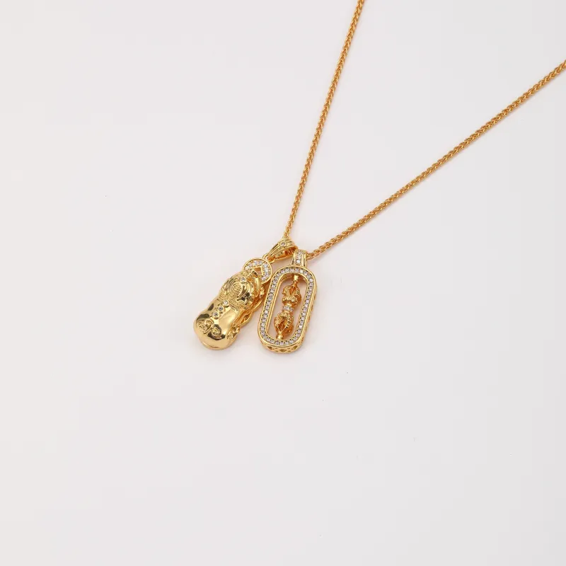 Vegetarian Gold Plated Copper Necklaces Unisex-2