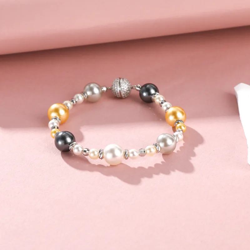 Vegetarian Faux Pearl Copper Bracelets Women's-2