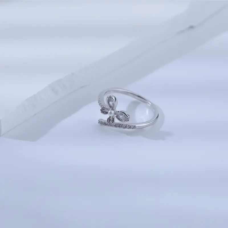 Vegetarian Zircon Copper Rings Unisex-5