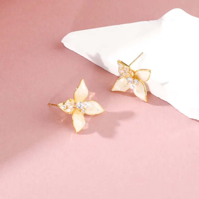 Vegetarian S925 Silver Stud Earrings Women's-4