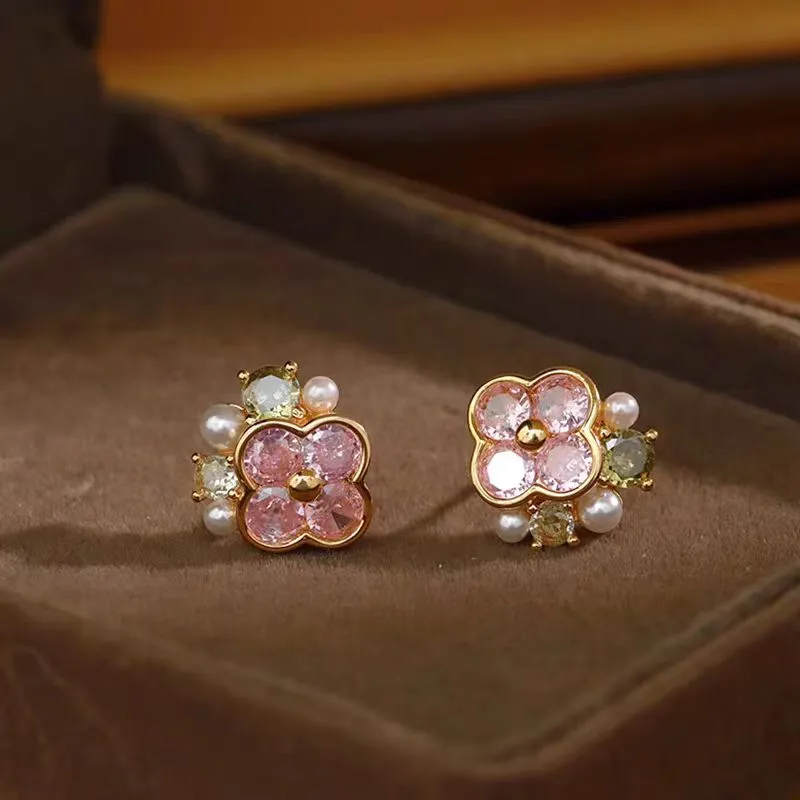 Vegetarian S925 Silver Stud Earrings Women's-2