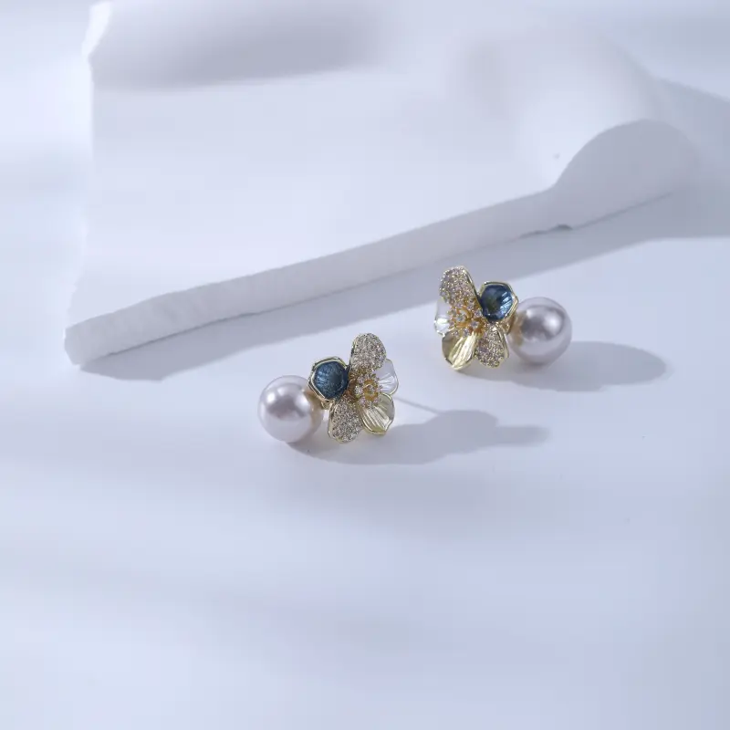 Vegetarian S925 Silver Stud Earrings Women's-4