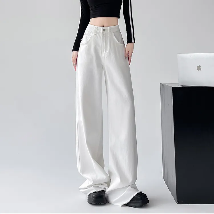 PZGE Jeans Women's White Pants-2