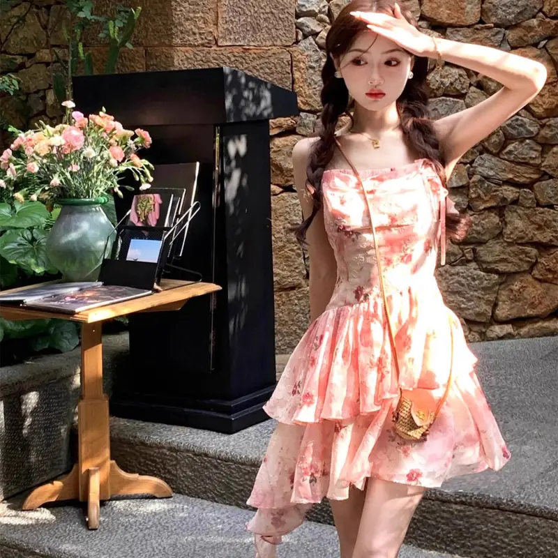 PZGE Slip Dresses Women's Multicolor Camisole Dress-4