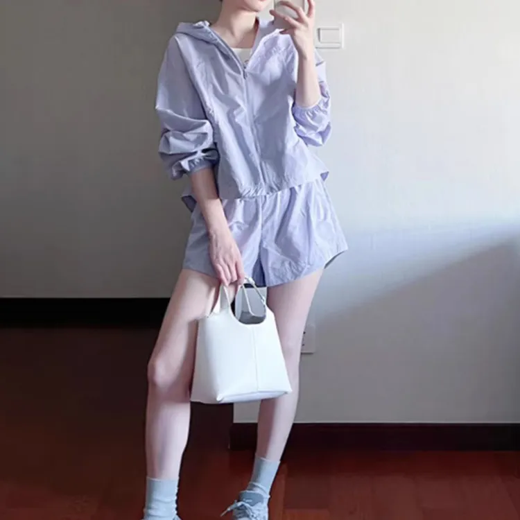 PZGE Casual Suit Women's Purple-3