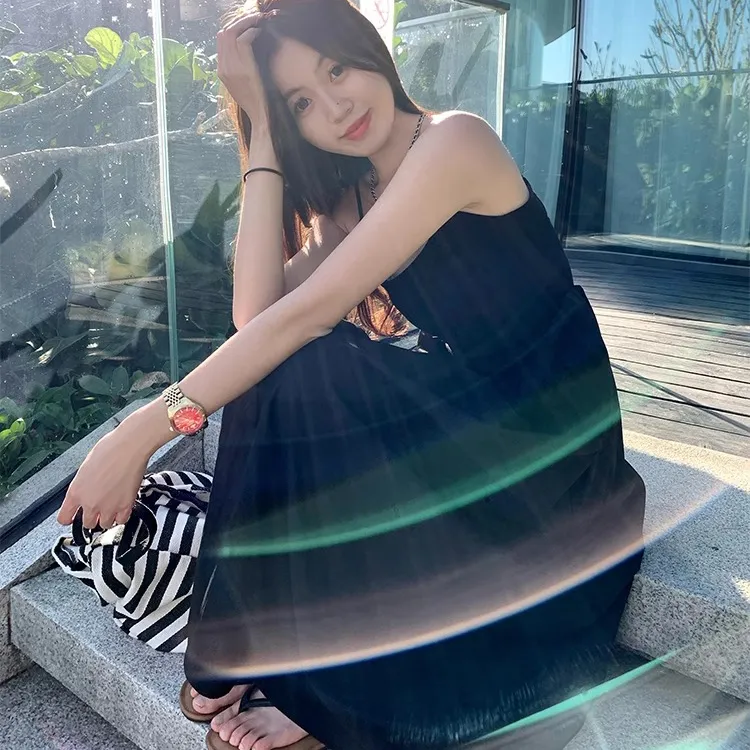 Vine Color Fashion Slip Dress Women's-5
