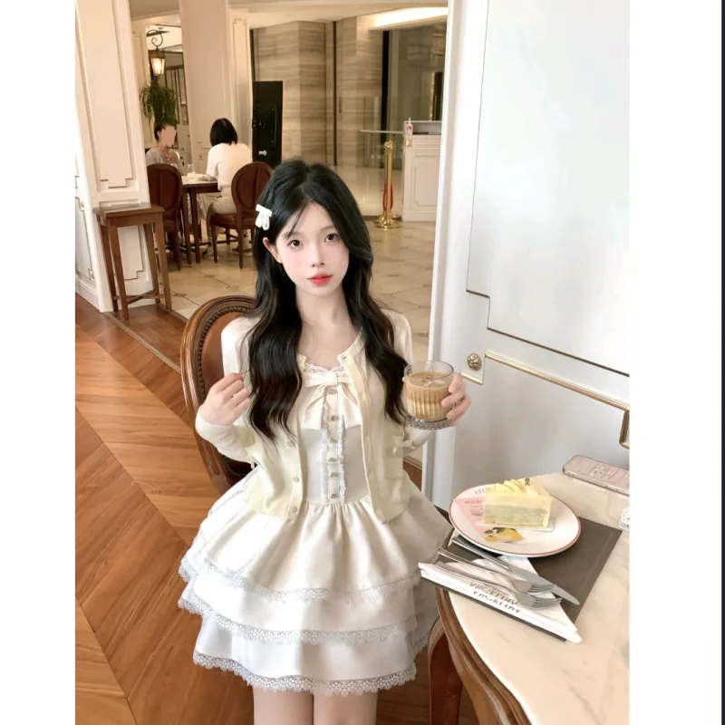 PZGE Slip Dresses Women's Puffy Cake Camisole Dress-3
