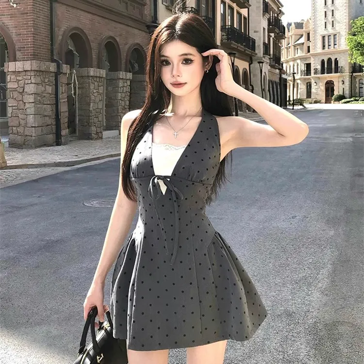 PZGE Sleeveless Dresses Women's Gray Dress-5