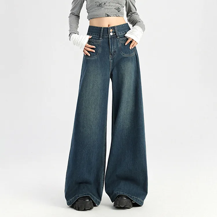 PZGE Jeans Women's Dark Blue-4