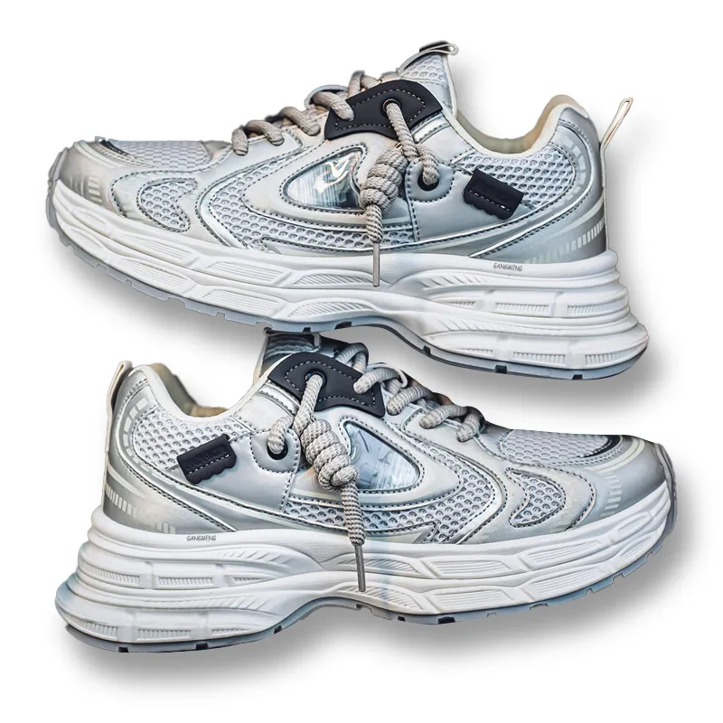Hong Kong Meng Slip Resistant, Breathable, Height Increasing Low Top Chunky Sneakers Men's-7