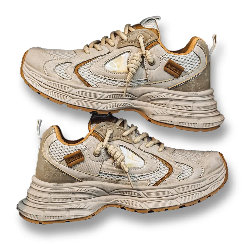 Hong Kong Meng Slip Resistant, Breathable, Height Increasing Low Top Chunky Sneakers Men's-11