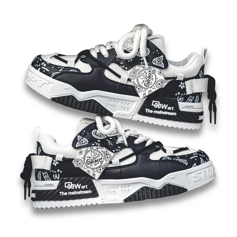 Hong Kong Meng Slip Resistant, Abrasion Resistant, Breathable Low Top Skateboard Shoes Men's-3