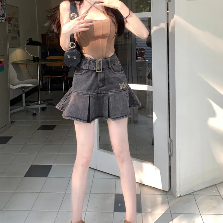 DGMZ Denim Short Skirts Women's Black Gray-6