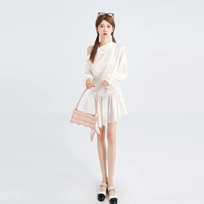 DGMZ Long Sleeved Dresses Women's White-2