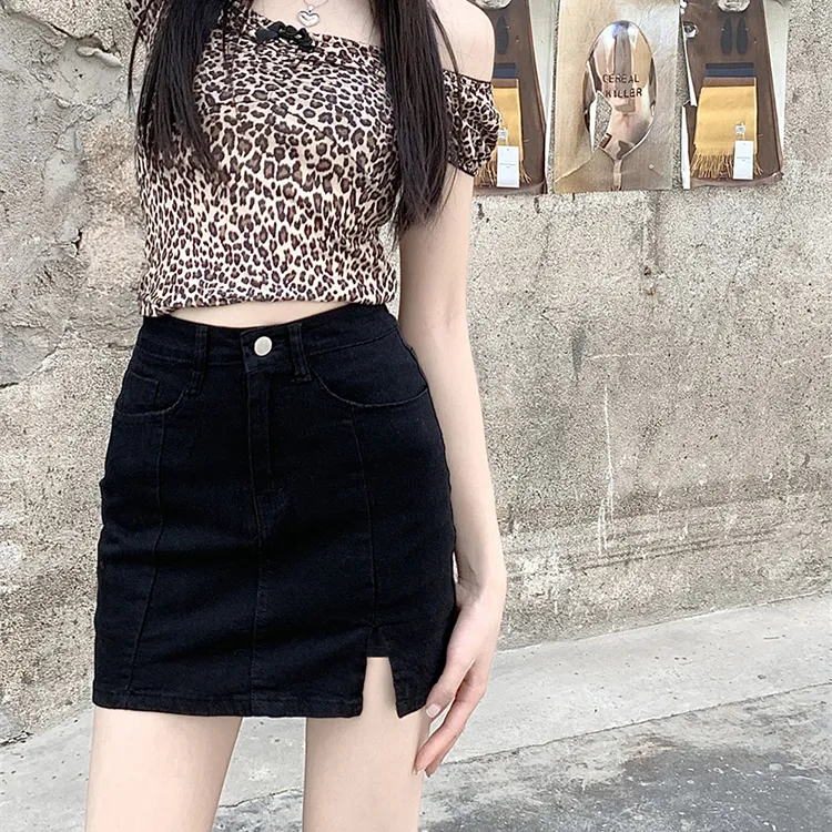 DGMZ Denim Short Skirts Women's Black-6