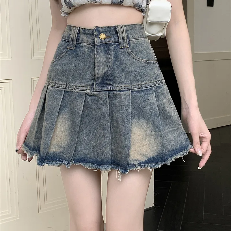 DGMZ Denim Short Skirts Women's Blue-12